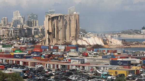 The biggest collapse.. the fall of new parts of the silos of the port of Beirut