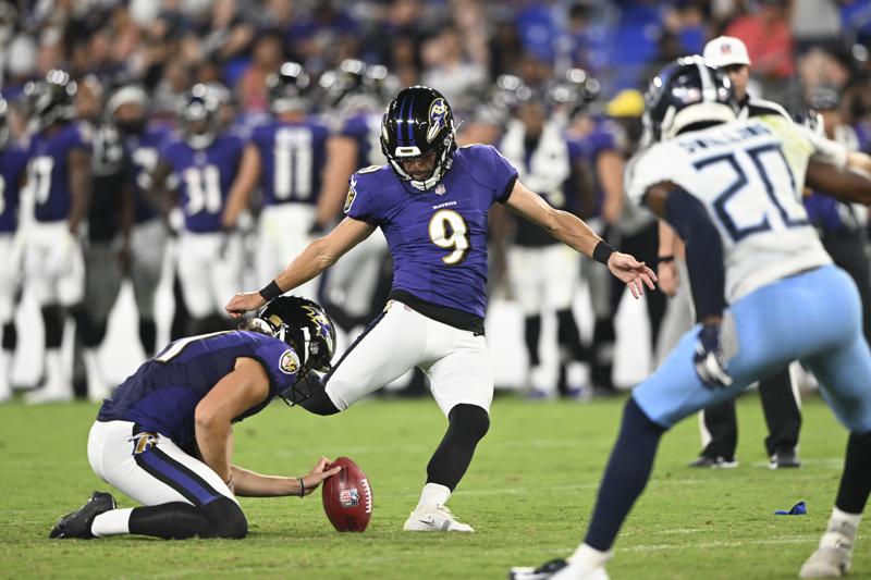 Ravens top Titans 23-10 for 21st straight preseason win