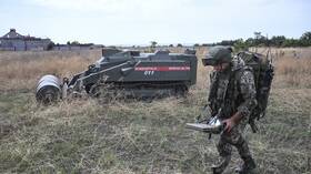 In a hamlet near Mariupol, the Russian army removes over 20,000 mines placed by Ukrainian military groups.