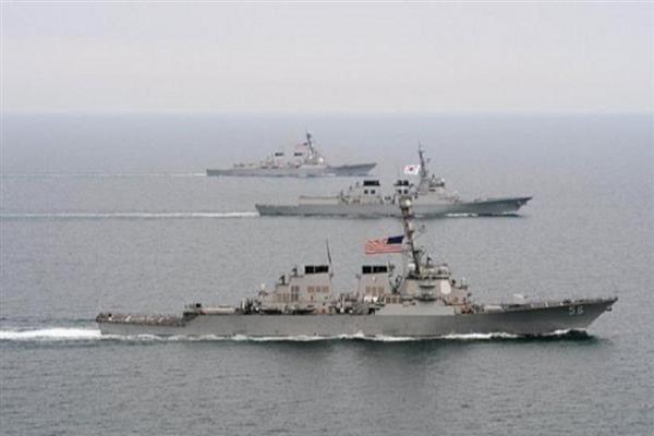 South Korea, America and Japan conduct anti-submarine exercises in international waters off the Sea of Japan