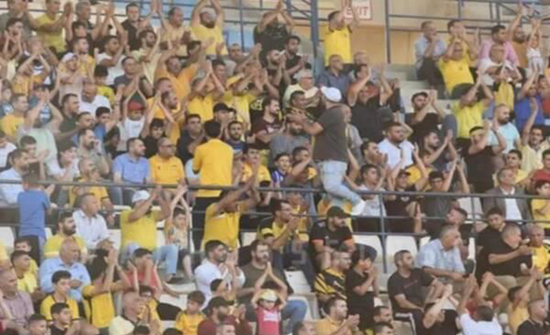 A giant screen waiting for Al Hussein Irbid fans