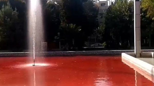 Watch.. An Iranian artist turns Tehran’s fountains into blood to denounce the killing of protesters