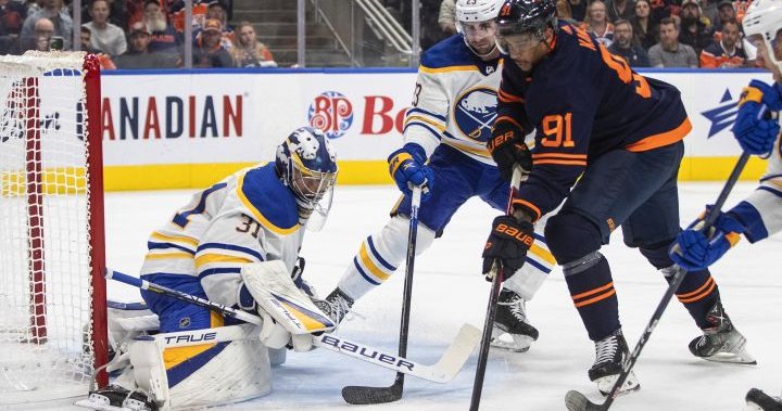 Eric Comrie stymies Edmonton Oilers in Sabres win