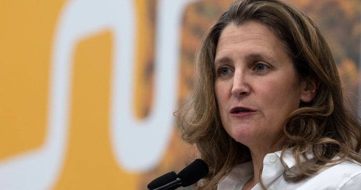 ‘Difficult days ahead’: Freeland says Canada, world heading for economic slowdown