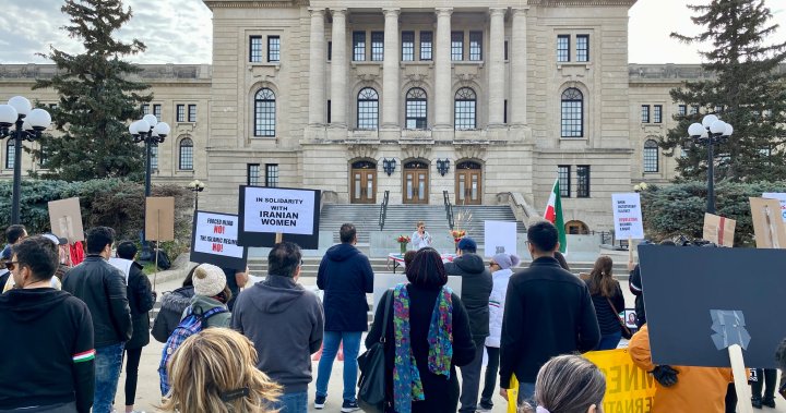 Protests for women’s right in Iran at Saskatchewan legislature