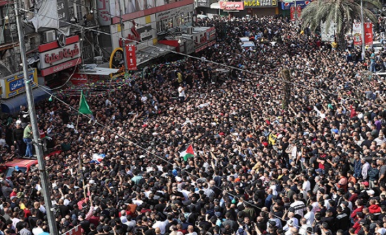 Tens of thousands are shrouded in a majestic procession of the five martyrs of Nablus