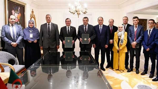 A memorandum of understanding between Egypt and Algeria to cooperate in the fields of gas, oil and mines