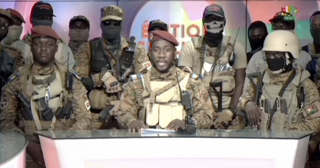 Army officers appear on Burkina Faso TV, declare new coup