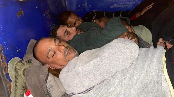 Pictures … thwarting the smuggling of 13 Egyptians inside truck boxes in Libya