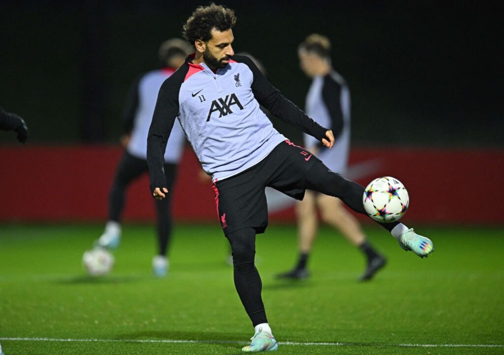 Salah is going through his training with Liverpool in preparation for Napoli’s confrontation in the Champions League