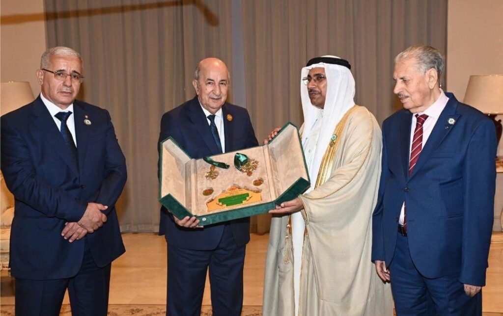 The Arab Parliament grants Algerian President Abdel -Majid Taboun, the Commander’s Medal