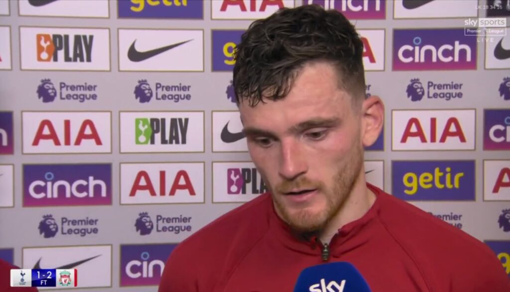 Robertson praises Liverpool’s duo after winning a double against Tottenham