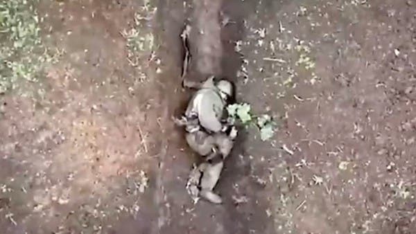 Unbelievable video .. 3 bombs land on a Russian soldier with a trench