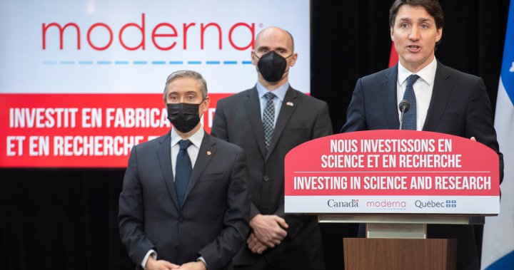 Feds hold groundbreaking ceremony for Moderna’s mRNA vaccine factory in Montreal area