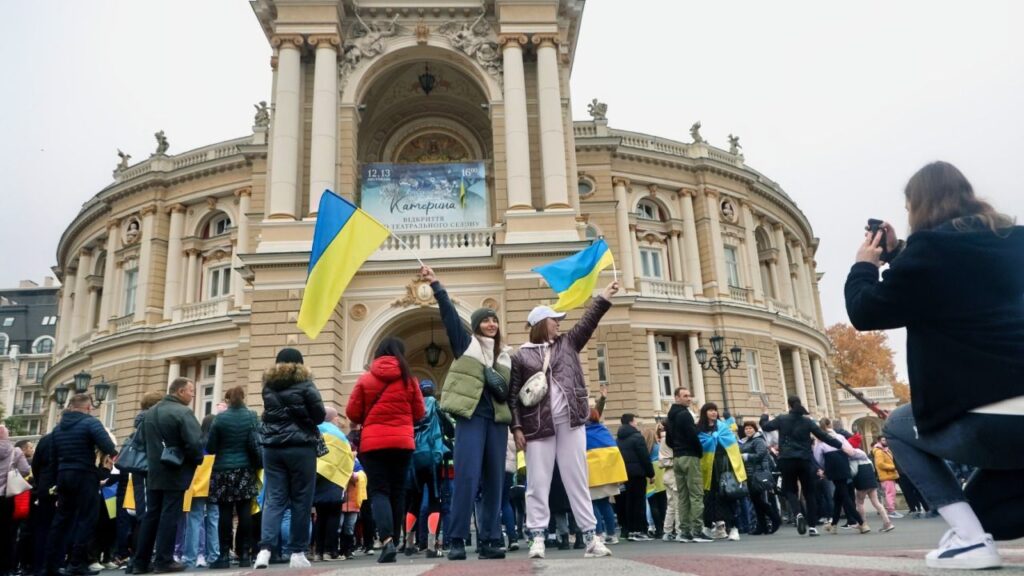 The sons of Ukraine celebrate the liberation of Jacon from the Russian occupation