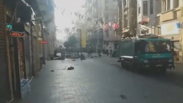 A wounded with an explosion in the center of Istanbul, Turkey