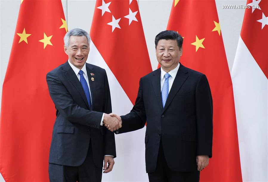 The President of China and the Prime Minister of Singapore emphasizes the importance of the close relations of their country