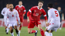 Russia is tied with Tajikistan in a friendly match