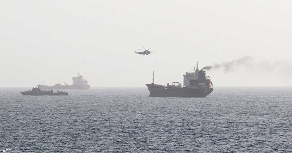 Monitoring a march plane hovering over a ship in the Sea of Oman