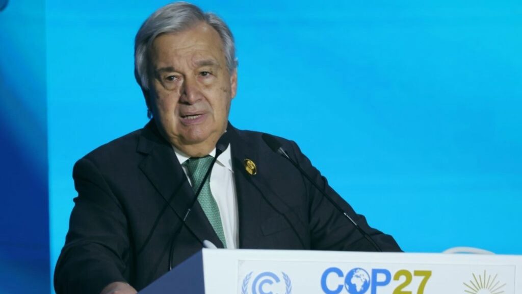 Guterres expresses his regret for the failure of COB 27 to address the issue of reducing emissions