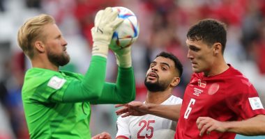 Control from Tunisia the first half against Denmark in the 2022 World Cup and the score is 0-0