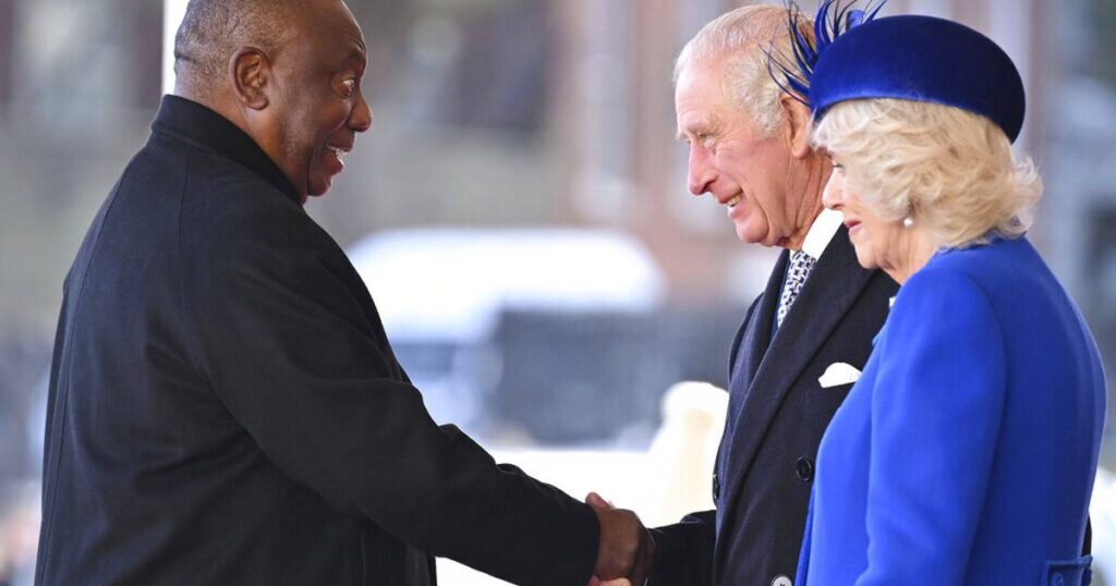 King Charles III welcomes S. African leader for state visit